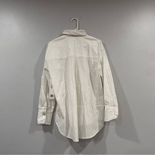 Jason Wu  Pearl Button Cotton Poplin White Shirt Small S