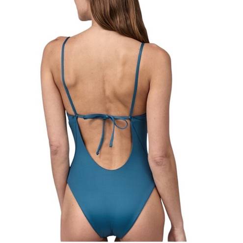 Patagonia  Reversible Sunrise Slider One-Piece Swimsuit Back Tie Wavy Blue M, NWT