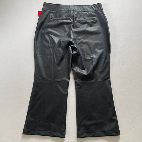 Spanx  Pants Womens 2X Black Leather Like Kick Flare Cropped Classic Edgy NWT