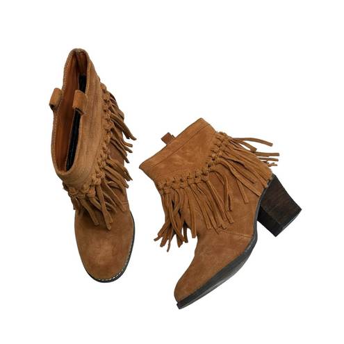 sbicca  Sound Suede Wester Leather Fringe Bootie Size 6