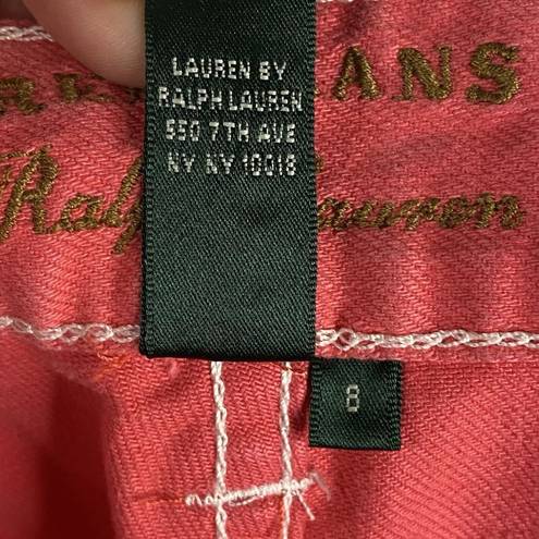 Krass&co Lauren Jeans  Ralph Lauren Coral Jeans white stitching Womens Size 8 - spot