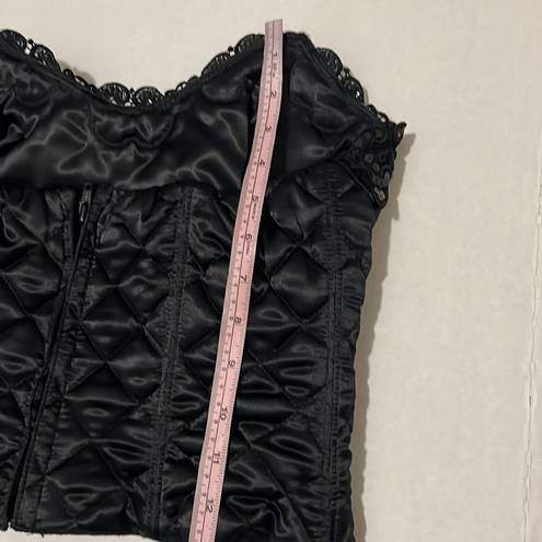  Vintage 90s Natori Quilted Sequins Black Corset Bustier Size Medium Rare