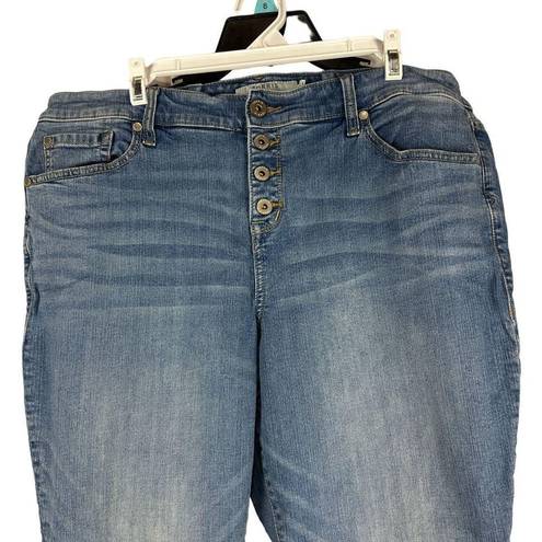 Torrid  Women's First at Fit Flare Leg Button Fly Denim Jeans Size 18S Blue