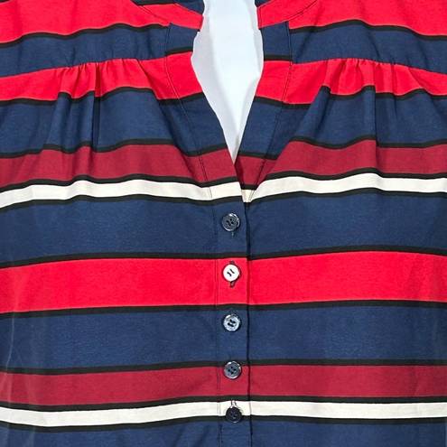 Tommy Hilfiger  Red White & Blue Striped Patriotic Sleeveless Blouse Size Medium