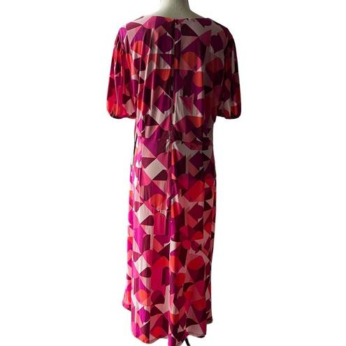 Donna Morgan NWT Nordstrom  Pink Geometric Print Dress Short Sleeve Size 18