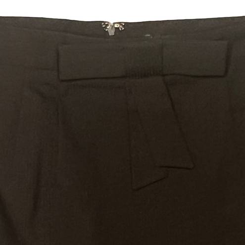 Twenty One  Black Straight Pencil Skirt Bow Waist Size Medium Classic Tuxedo