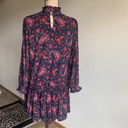 Rebecca Taylor La Vie  Madeleine Drop Waist Paisley Dress Size Small