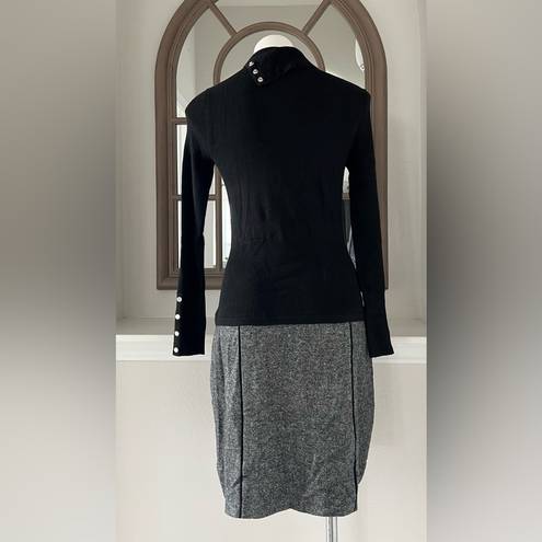 White House | Black Market WHBM Turtleneck Sweater Dress w/Tweed Skirt