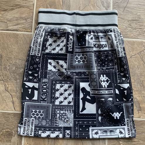 Kappa  Black Smoke Light Grey Mini Skirt Sz XS NWT