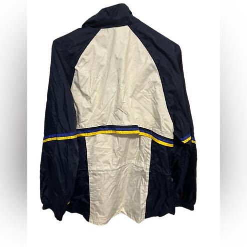 Starter Vintage  Full Zip Lined White Blue Yellow jacket size medium