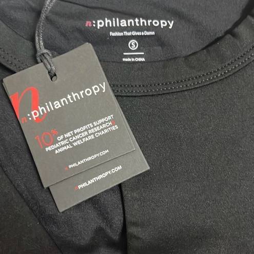 n:philanthropy n philanthropy Womens Small Crop Top Black Cut Out Long Sleeve Streetwear NWT