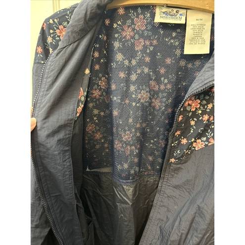 Northern Reflections Vintage Floral  Full Zip Windbreaker Jacket Women's Size M