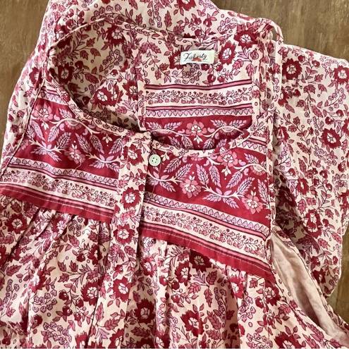 One Piece Faherty Floral  Adella Jumpsuit Size Medium 100% Organic Cotton