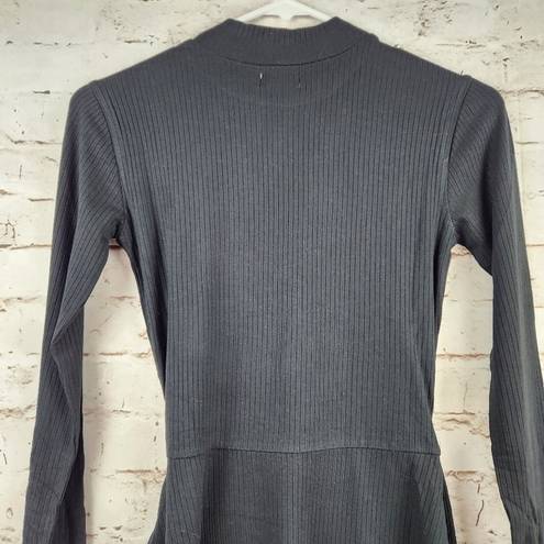 l*space L* Corinne Dress in Black Ribbed Long Sleeve Small NWT Long Sleeve