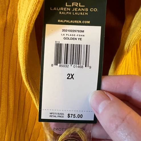 Krass&co LRL Lauren Jeans  Ralph Lauren Ribbed Pullover Sweater La Plage Golden Yellow