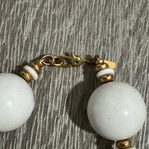 Monet Vintage  Lucite White Bead Necklace