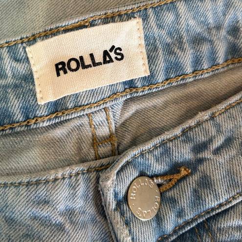 Rolla's  Original High Rise Straight Jean in Comfort Sky Size 30 Raw Hem