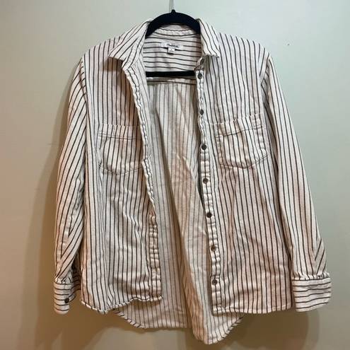 Madewell  White and Brown striped button down