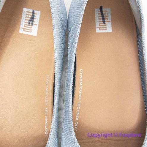 FitFlop NEW  Allegro Airyknit Ballet Flat, pale blue/silver, women size 7.5