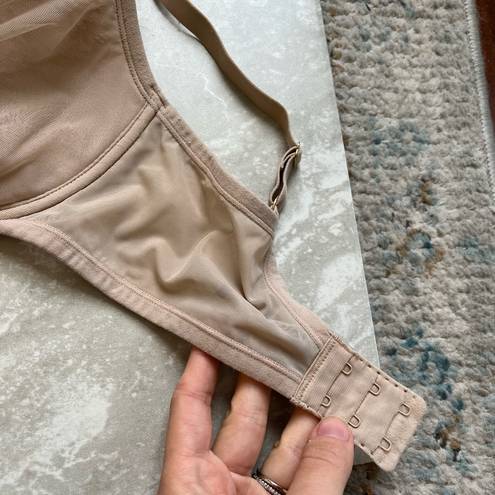 Natori [] Nude Mesh Underwire Overlay Bra- Size 36D