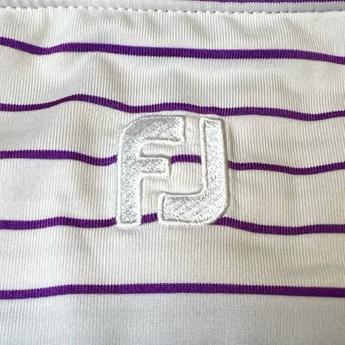 FootJoy  FJ Women's Striped 3/4 Sleeve Golf Top White Purple Small‎