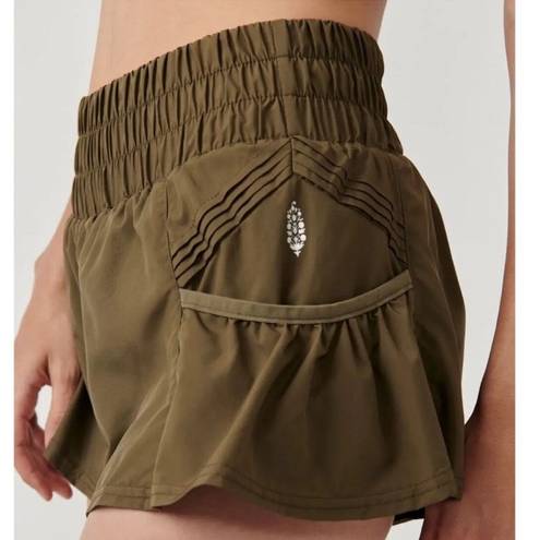 Free People NWOT  Movement Get Your Flirt On Athletic Shorts Dark Olive size XS