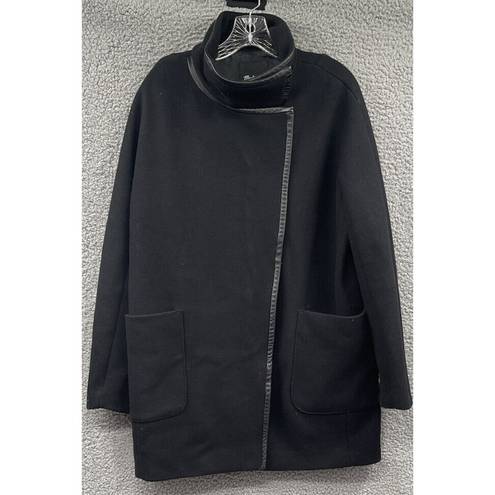 Madewell  Women's Black Zip up Wool Blend Coat Size 6