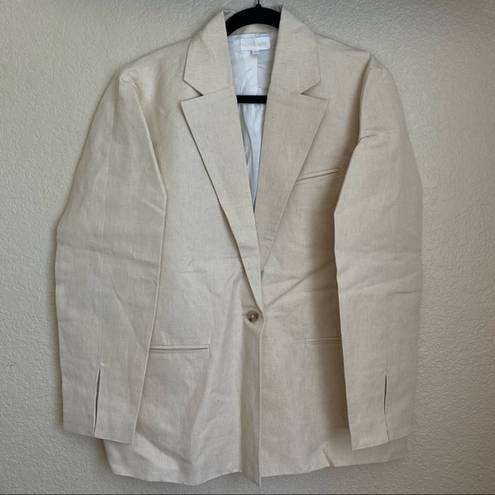 Anthropologie Rachael Wang Oversized oatmeal blazer neutral NWOT size Large