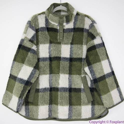 Madewell NEW  (Re)sourced Sherpa Popover Tunic Jacket in Plaid, M