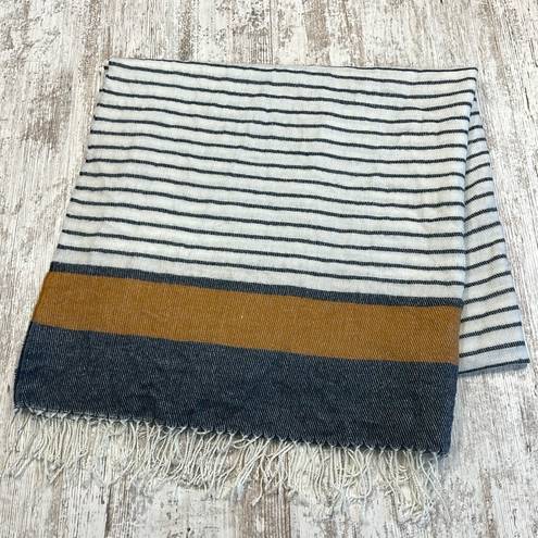 Abercrombie & Fitch  Blue Stripe Fringed Blanket Scarf