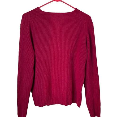 A. Giannetti Red 100% Cashmere V Neck Sweater Size L/XL