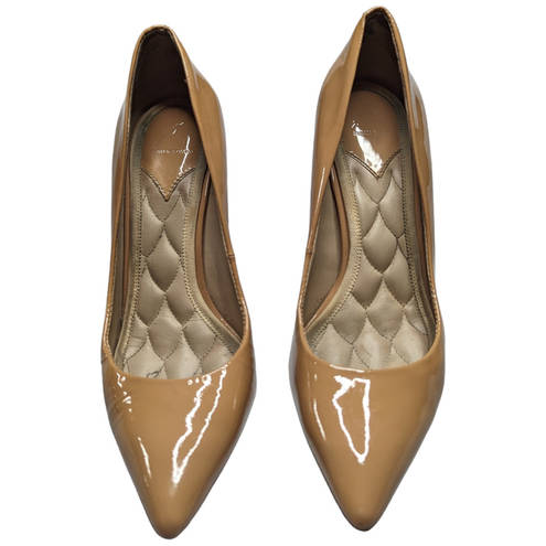 Brian Atwood B.  Nude Beige Patent Leather Pointed Toe Stiletto Pumps 7.5