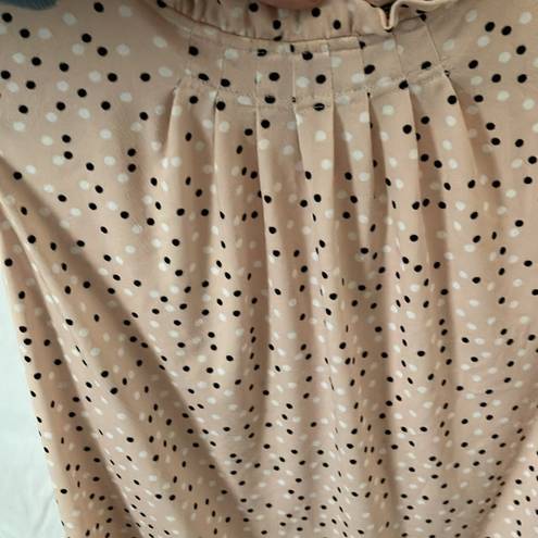 Adrianna Papell - peach colored top with black & white polka dots- size Large