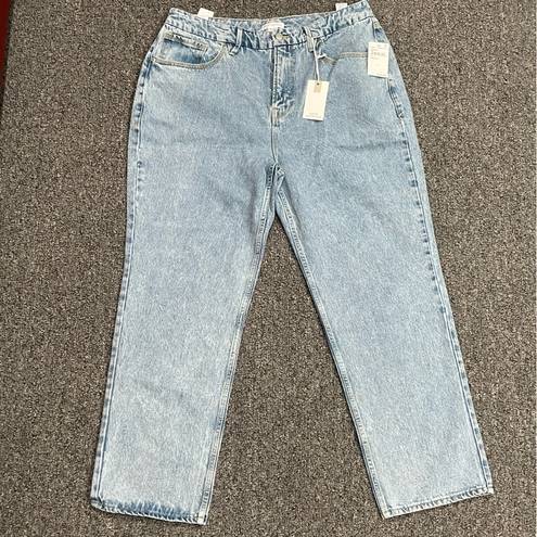 Good American 𝅺 Good 90's Duster Crop Straight Leg Jeans Indigo 101 Size 14/32