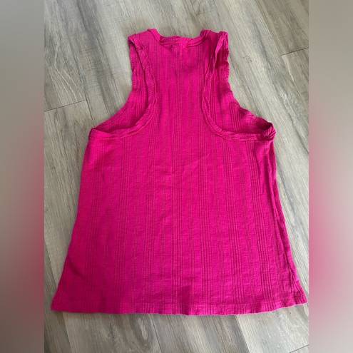 Pilcro  Ribbed High Neck Racer Back Tank Top