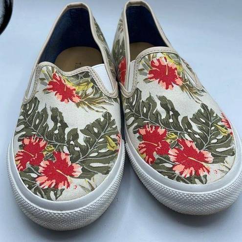 Talbots  size 8 Jungle Hibiscus slip on canvas sneakers