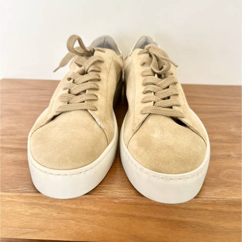 ALLSAINTS NWT  Shana Low Top Chunky Sole Suede Sneakers Oak Beige Women's US 11