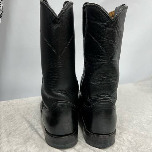 Justin Boots  Black leather Roper Size 6.5B vintage