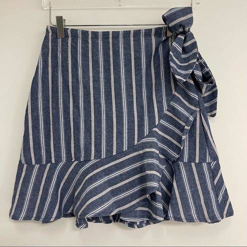 The Fifth Label NWOT  Skirt Voyage Stripe Wrap Tie Blue White Stripe SZ Medium