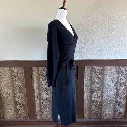 Chelsea28  Belted Long Sleeve V-Neck V-Back Sweater Dress in Black Sz XS NWT