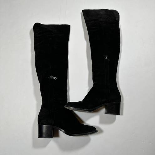 Rag and Bone  Ashby Genuine Suede Over The Knee Block High Heel Boots Shoes Black 