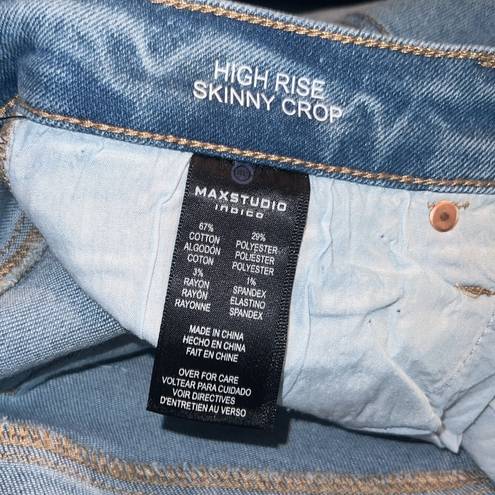 Max Studio  Indigo High Rise Skinny Crop Blue Jeans Size 14W NWT