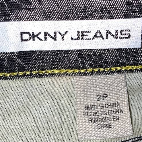 DKNY  Black Lace Print Jeggings Stretch Skinny Jeans 2 P Petite