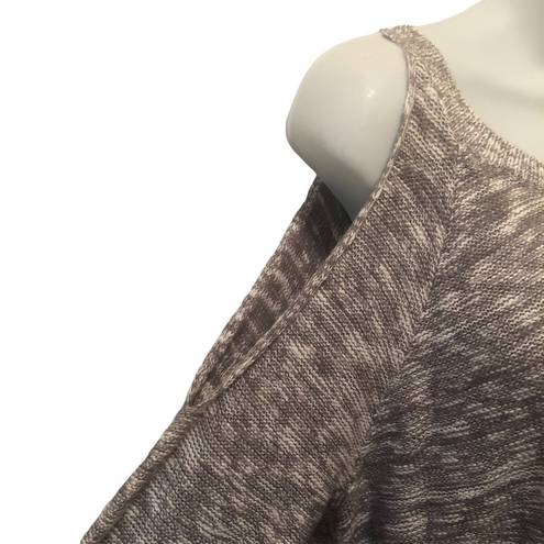 Torrid  Grey Knit 2FER Cold Shoulder Sweater Size 1 Marled Gray