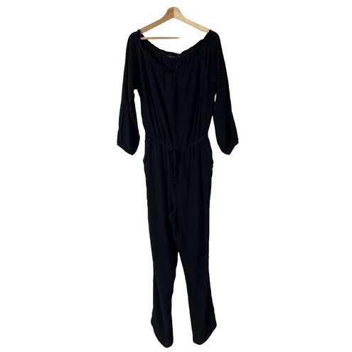 Nordstrom Fraiche by J Black Off Shoulder Long Sleeve Jumpsuit L