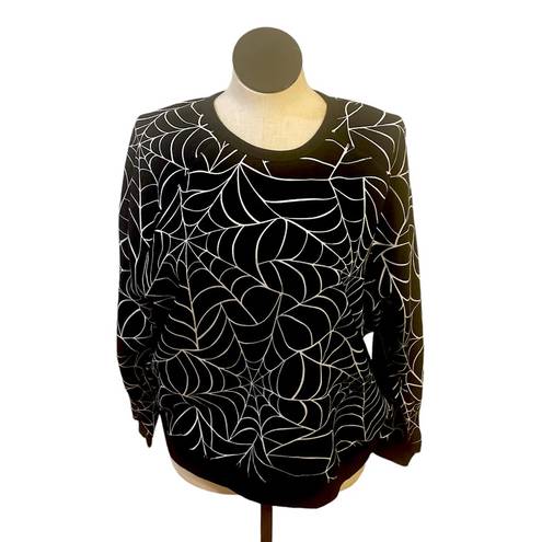 Grayson Threads Grayson/Threads sweatshirt Spider Web Superwoman Black White pullover Plus XXL