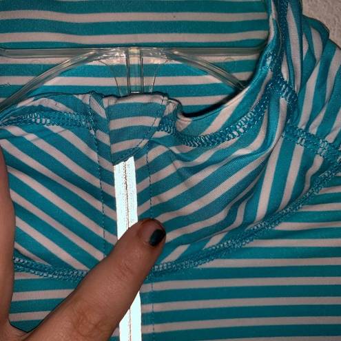 Zella  Run Stripe Half Zip Pullover Shurt Top Small