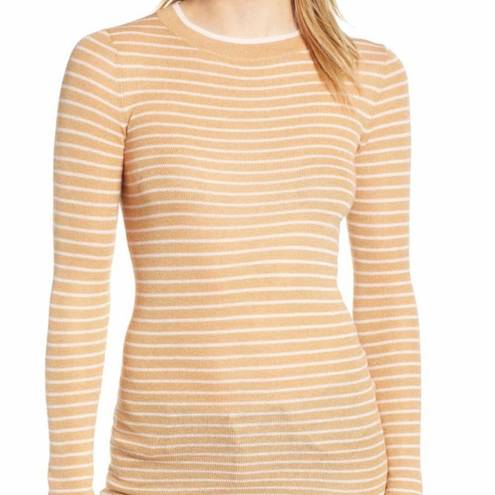 Lou & grey  striped cozy sweater camel pink size XL