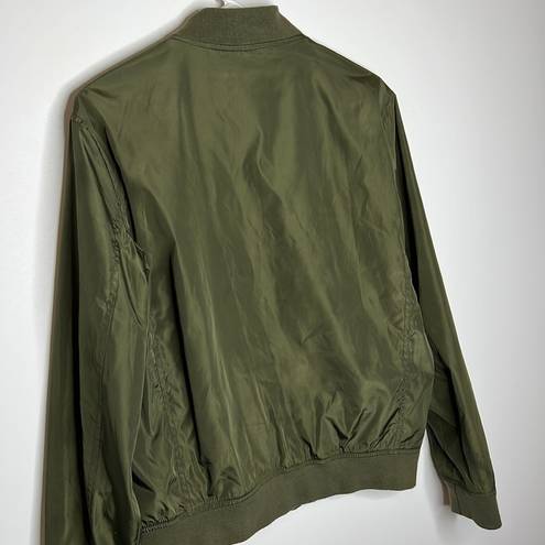 American Eagle  Army Green Nylon Bomber Jacket