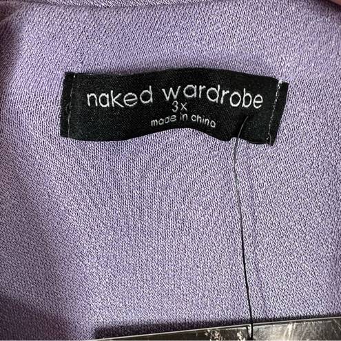 Naked Wardrobe Size 3X The NW Tube Dress Iris Purple Strapless Crepe Bodycon NEW